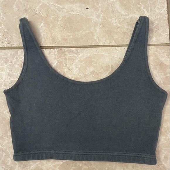 Brandy Melville charcoal gray Lydia crop tank - Picture 3 of 6